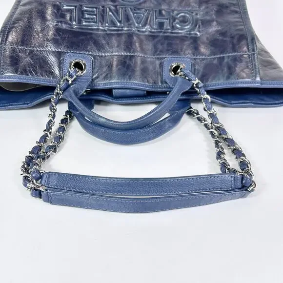 Chanel Glazed Calfskin Large Deauville Tote Bag - Picture 9 of 14